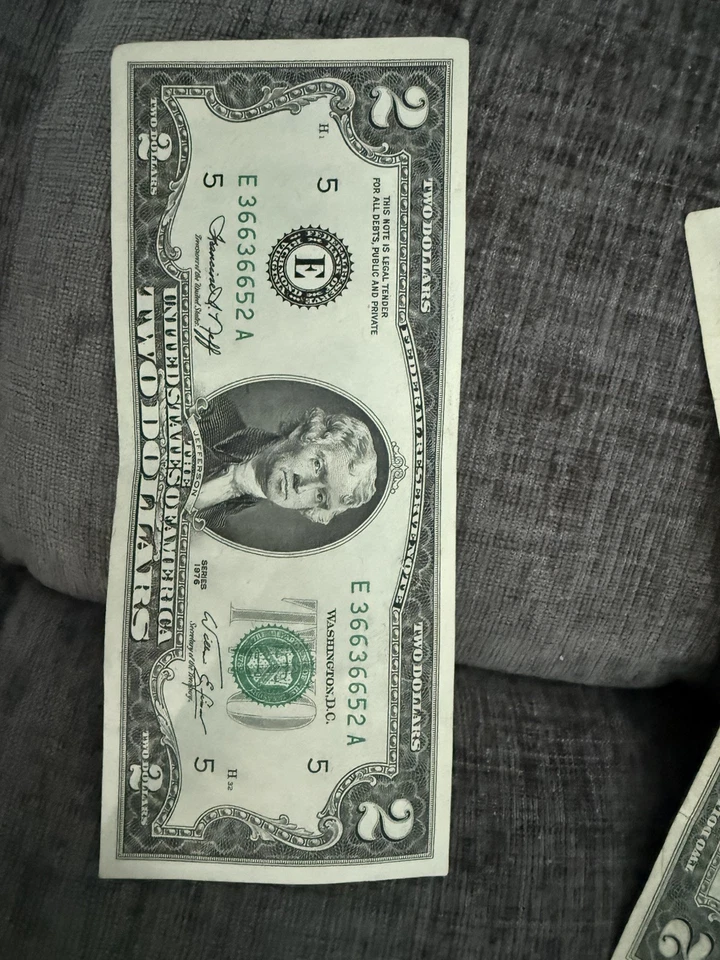 1976 $2 Dollar Bill # With Double Digits, VERY RARE, U.S.A. Currency - Image 1 of 2