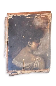 🔥 Antique Victorian Oil Portrait Painting Woman 1800s Unframed Canvas Damaged - Picture 1 of 18