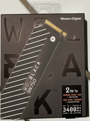 Western Digital Black, SN750, 2 TB NVMe With Heatsink, WDS200T3XHC-00SJG0 - Image 1 of 4
