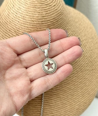 Амулет кулон звезда мужской David Yurman серебро высшей пробы с цепочкой в коробке 24 дюйма - Изображение 1 из 4