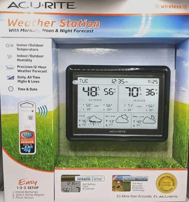 Acu-Rite Acurite Weather Station & Forecast Wireless Intelli-Time Indoor Outdoor - Image 1 of 4