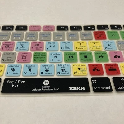 XSKN Premiere Pro Keyboard Cover for MacBook Pro 13.3 no Touch Bar/Macbook 12 - Image 1 of 3