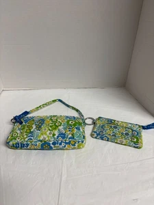 Piccola borsa Vera Bradley in pensione con portamonete abbinato verde/giallo/blu floreale - Foto 1 di 9
