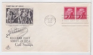 TurtlesTradingPost - Thomas Jefferson 2 Cent  Coil #1055A- 1954 FDC Artcraft - Picture 1 of 1