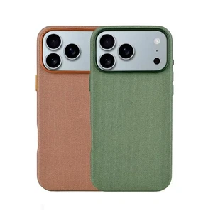 For Magsafe Tech Woven Magnetic Leather Case For iPhone Air 17 16 Pro Max Cover - Picture 1 of 15