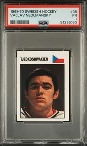 Williams Swedish Hockey 35 1969 Vaclav Nedomansy PSA 1 novato RC HOF checo - Imagen 1 de 2
