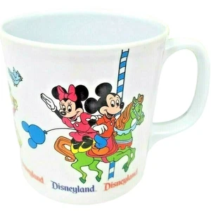 Disney Kids Mug Plastic Coffee Cup Mickey Mouse Disneyland Resort Vintage 80s - Picture 1 of 7