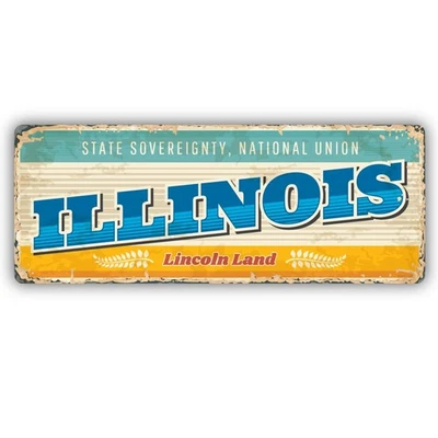 Pegatina de vinilo de parachoques artístico vintage de Illinois Foto 1 de 4
