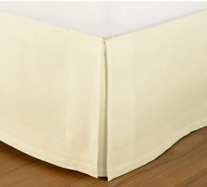 Pottery Barn Essentials Linen Cotton Bed Skirt Ivory Sz Full 18" Drop NWT - Picture 1 of 6