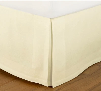 Falda de cama Pottery Barn Essentials lino algodón marfil talla completa 18" caída nueva con etiquetas Foto 1 de 4