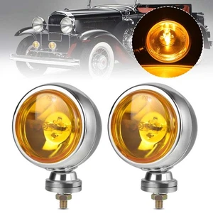 2X 3inch Retro Yellow Work Lights Motorcycle Fog Driving Auxiliary Lamp Pods 12V - Picture 1 of 10
