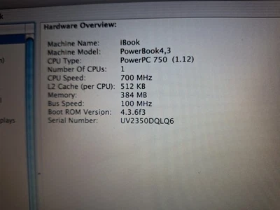 Apple I Book Power Book 4,3 Pantalla 12 pulgadas Blanco Usado  Foto 1 de 2