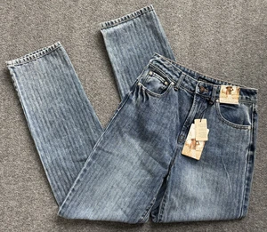 NWT SINCERELY JULES Stripe 90s Straight Leg Jeans - Women Sz 3/26 x 31 - Picture 1 of 12