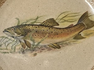 Monroe Salt Works Forelle Fisch 8,5" Keramik Teller Maine keine Chips - Bild 1 von 5