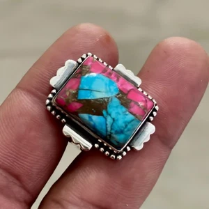 Auster Türkis Edelstein Ring, Sterling Silber Ring für Damen VV 007 - Bild 1 von 6