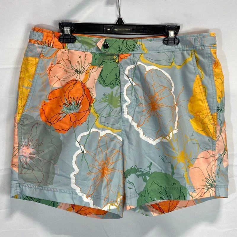 Ted Baker Men Multicolor Floral Polyester Swim Trunk Shorts Size 5 NWT - Image 1 of 4