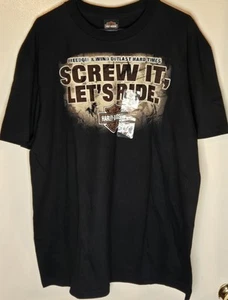 Neu mit Etikett 2009 Harley Davidson Graphic Tee T-Shirt Naples Screw It Let's Ride XL neu - Bild 1 von 9