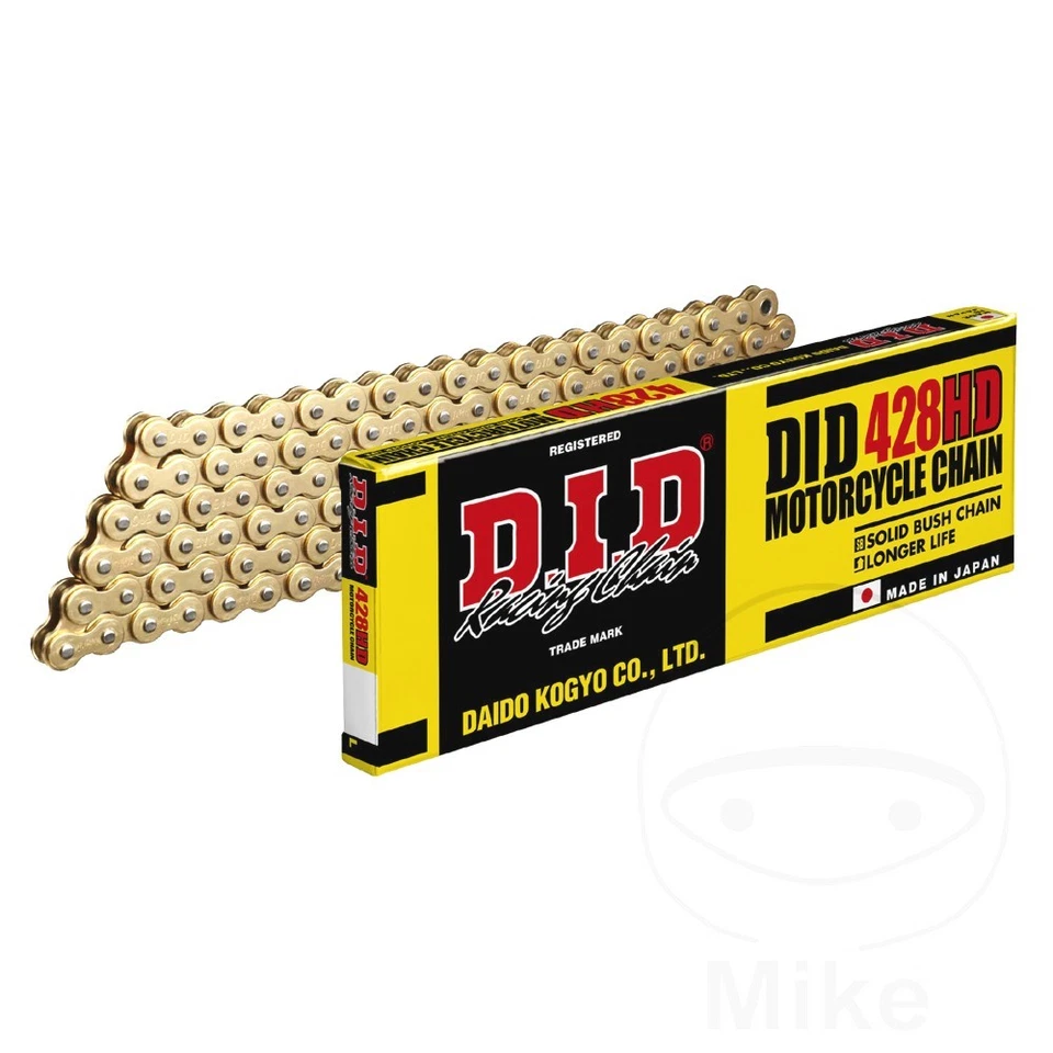 DID HD Chain Gold 428 Pitch 124 Links Fits Lexmoto Michigan 125 2018 - Image 1 of 1
