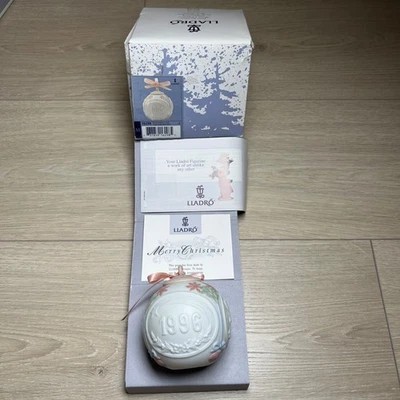 Campana de Feliz Navidad vintage LLADRO 1996 porcelana rosa coleccionable. Foto 1 de 4