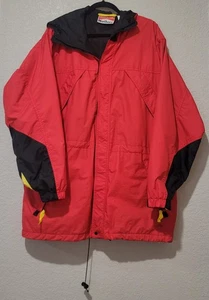 Vintage Marlboro Adventure Team Jacket Mens Large Red Black Hooded Nylon 90s - Picture 1 of 13