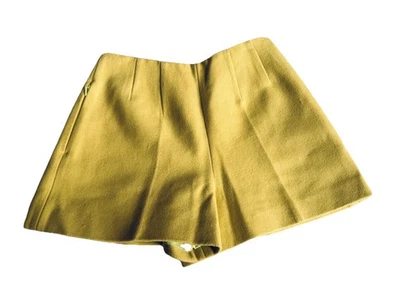 Pantalones Cortos Kate Spade Saturday Talla 2 Chartreuse Lana Fieltro Cintura Alta Cremallera Nuevos con Etiquetas Foto 1 de 4
