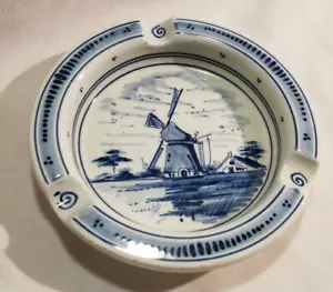 Cenerenere in ceramica firmato vintage olandese/olanda 5" blu e bianco arte ceramica smaltata - Foto 1 di 8