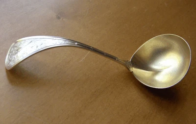 John R Wendt & Co cucharón de caldo de plata esterlina con lavado de oro ~ 1865 ~ impecable Foto 1 de 4