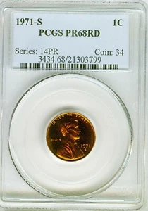 1971-S Proof Lincoln cent PCGS PR68 RD, NICE DARK DEEP RED free shipping. #3799 - Picture 1 of 1