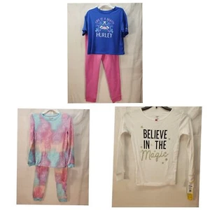 Girls Bundle Size 10/12 Sweatpants Short Sleeve Hurley Shirt Pajama Set - Picture 1 of 12