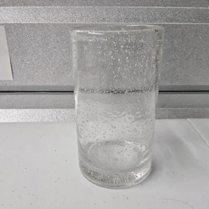 Mexikanisches mundgeblasenes Glas Trinkglas Klarglas Blase Design 9" hoch Tasse - Bild 1 von 8