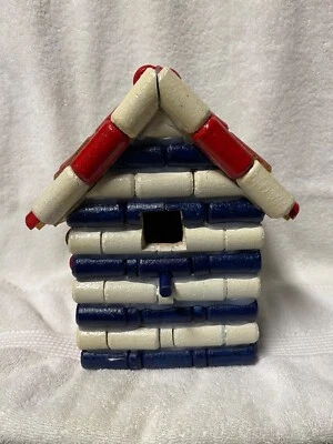 Red, White & Blue Birdhouse - Image 1 of 4