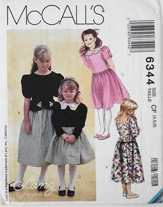 McCalls 6334 Girls Dresses Two Lengths Sewing Pattern Sz 4-5-6 - Picture 1 of 1