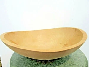 NEU GROSSE AUS RUNDER HOLZSCHALE NATURHOLZ FARBE PERFEKT ZUR DEKORATION - Bild 1 von 6