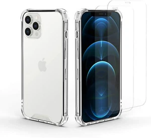 Amcrest iPhone 12 Pro Max Hülle 2X Hartglas Displayschutzfolien Stoßfest CL - Bild 1 von 7