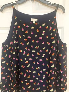 Maison Jules Tank Top Watermelon Print Blue Layered & Strappy Plus Size XXL NEW - Picture 1 of 4