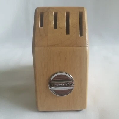 KitchenAid 刀空木块 4 插槽天然 6.25 英寸 x 5.5 英寸 x 3  — 第 1/4 张图片