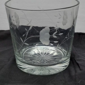Retired Princess House Etched Lead Crystal Ice Bucket 5.5" Tall - Picture 1 of 8