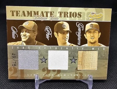 2005 Fleer Authentix Teammate Trios Materials /75 Sosa Prior Garciaparra #TT-CC - Image 1 of 2