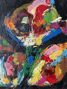 Rolf Gjedsted 1947-2022 Kunstgemälde Komposition Abstrakt Modern Bunt 18x24cm - Bild 1 von 12