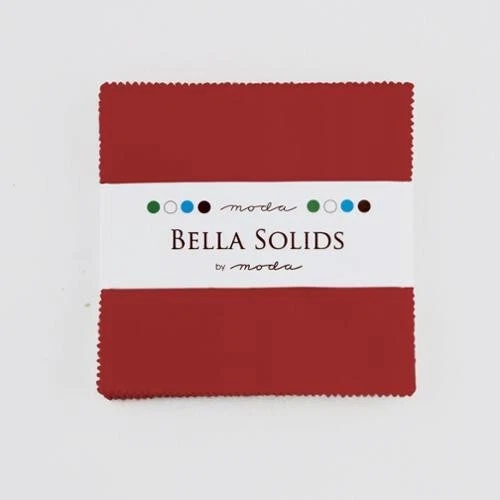 5" Charm Pack Squares - Bella Solids Red Quilter's Cotton Fabric Precuts M522.23 - Image 1 of 1