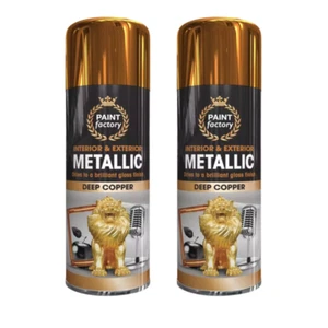 2x Vernice Spray Aerosol Metallizzata Profonda Rame Legno Metallo Plastica Vetro 400ml - Foto 1 di 2