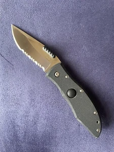  Spyderco SBL Solo Knife Serrated blade Folding Knife G-10 Handle - Picture 1 of 7