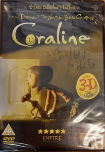 Coraline Neil Gaiman Henry Selick Animation Rare OOP PAL DVD Regular & 3D Versio - Picture 1 of 1