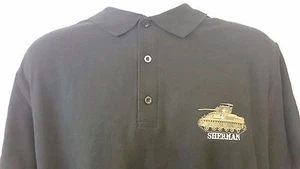 USA UNITED STATES ARMY SHERMAN TANK WW2 POLO SHIRT - Picture 1 of 2
