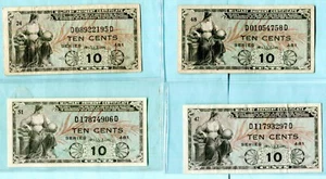 Series 481 10c notes-Complete set of All four printings circulated VF to EF+ - Picture 1 of 10