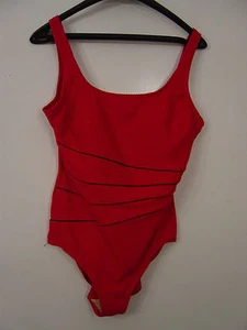 MUJER "BODY I.D." 1 PIEZA TRAJE DE BAÑO FORRADO DELANTERO ROJO TALLA 14 ACOLCHADO ESTANTE SUJETADOR - Imagen 1 de 5