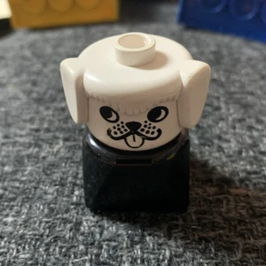 VTG Lego Duplo Dog Puppy Black White Pet Block Base Figure Building Toy - Picture 1 of 2