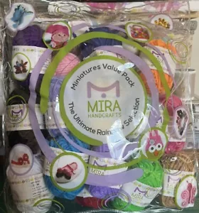 Mira Handcrafts Miniatur 21 Regenbogen Garn Knäuel Vorteilspackung je 22 Yards - Bild 1 von 3