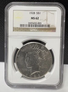 1928 Peace Dollar NGC MS 62 (432-003) - Picture 1 of 4