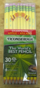 Ticonderoga #2 Yellow Wood Pencils: Pre-Sharpened, Partial Pack of 22 (771c) - Picture 1 of 7
